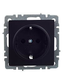 Розетка 1-местная с заземлением с защитными шторками 16А РС14-1-0-БрЧ черный BR-R14-16-K02 BRITE  IEK Розетка 1-местная с заземлением с защитными шторками 16А РС14-1-0-БрЧ черный BR-R14-16-K02 BRITE  IEK