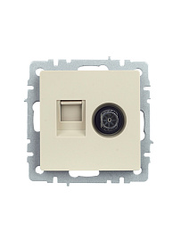 Розетка ТВ+комп. TV+RJ45 кат.5E бежевый мех-м BRITE РТВ/РК12-БрКр BR-AK20-1-K10 IEK Розетка ТВ+комп. TV+RJ45 кат.5E бежевый мех-м BRITE РТВ/РК12-БрКр BR-AK20-1-K10 IEK