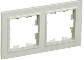 Рамка 2-местная РУ-2-БрКр бежевый BR-M22-K10 BRITE  IEK Рамка 2-местная РУ-2-БрКр бежевый BR-M22-K10 BRITE  IEK