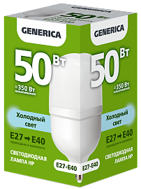 Лампа светодиодная HP 50Вт 230В 6500К E27-E40 GENERICA Лампа светодиодная HP 50Вт 230В 6500К E27-E40 GENERICA
