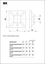 IEK Площадка самокл. под стяжки 25х25 (UHP30-25-100) IEK Площадка самокл. под стяжки 25х25 (UHP30-25-100)