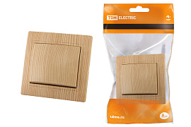 Выключатель одноклавишный Таймыр 10А "ЭКО" сосна  SQ1814-0201 TDM Выключатель одноклавишный Таймыр 10А "ЭКО" сосна  SQ1814-0201 TDM