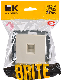 Розетка компьютерная RJ45 кат.5E РК10-БрКр бежевый BR-K10-1-K10 BRITE  IEK Розетка компьютерная RJ45 кат.5E РК10-БрКр бежевый BR-K10-1-K10 BRITE  IEK