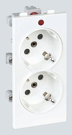 Розетка двойная Connect с ЗК Schuko, белый 16А CIMA-модуль 52x108 мм. S1-9 Simon Розетка двойная Connect с ЗК Schuko, белый 16А CIMA-модуль 52x108 мм. S1-9 Simon