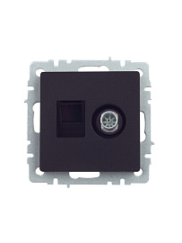 Розетка ТВ+комп. TV+RJ45 кат.5E черный мех-м BRITE РТВ/РК12-БрЧ BR-AK20-1-K02 IEK Розетка ТВ+комп. TV+RJ45 кат.5E черный мех-м BRITE РТВ/РК12-БрЧ BR-AK20-1-K02 IEK