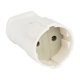 Гнездо штепсельное  без заземления белое 10А 250В (ASG10-10)  EKF Гнездо штепсельное  без заземления белое 10А 250В (ASG10-10)  EKF