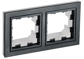 Рамка 2-местная IP44 РУ-2-БрЧ-44 черный BR-M22-44-K02 BRITE  IEK Рамка 2-местная IP44 РУ-2-БрЧ-44 черный BR-M22-44-K02 BRITE  IEK