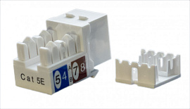 Вставка Keystone Jack RJ-45(8P8C), категория 5e, белая KJ9-8P8C-C5e-90-WH Hyperline Вставка Keystone Jack RJ-45(8P8C), категория 5e, белая KJ9-8P8C-C5e-90-WH Hyperline
