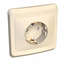Розетка ЭТЮД скрытой установки с заземлением со шторками кремовый PC16-004K Schneider Electric Розетка ЭТЮД скрытой установки с заземлением со шторками кремовый PC16-004K Schneider Electric