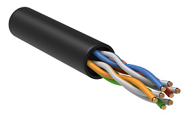 Витая пара неэкранированная U/UTP кат.5e 4x2x0,51 (24 AWG) LDPE Черная одножильная внешняя LC3-C5E04-139 ITK Витая пара неэкранированная U/UTP кат.5e 4x2x0,51 (24 AWG) LDPE Черная одножильная внешняя LC3-C5E04-139 ITK