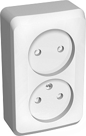 Розетка двойная ЭТЮД открытой установки со шторками белый PA16-006B Systeme Electric Розетка двойная ЭТЮД открытой установки со шторками белый PA16-006B Systeme Electric