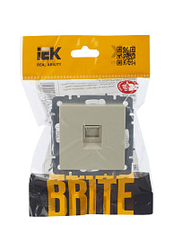 Розетка компьютерная RJ45 кат.5E РК10-БрКр бежевый BR-K10-1-K10 BRITE  IEK Розетка компьютерная RJ45 кат.5E РК10-БрКр бежевый BR-K10-1-K10 BRITE  IEK