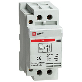 Контактор 32А 2NО (2 мод.)  Кат=230в модульный КМ (km-2-32-20) EKF Контактор 32А 2NО (2 мод.)  Кат=230в модульный КМ (km-2-32-20) EKF