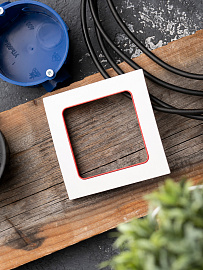 Рамка для розеток и выключателей 1 пост Стокгольм белый с линией цвета красный EXM-G-304-20 EKF PROxima Рамка для розеток и выключателей 1 пост Стокгольм белый с линией цвета красный EXM-G-304-20 EKF PROxima