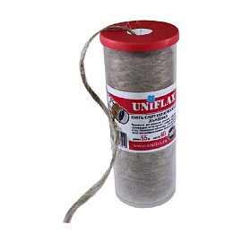 Нить сантехническая льняная д\резьбовых соединений 55м, 40гр Нить сантехническая льняная д\резьбовых соединений 55м, 40гр