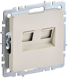 Розетка  двойная RJ11+RJ45 кат.5E РК/Т12-БрКр бежевый  BRITE  BR-KT20-O-1-K10 IEK Розетка  двойная RJ11+RJ45 кат.5E РК/Т12-БрКр бежевый  BRITE  BR-KT20-O-1-K10 IEK