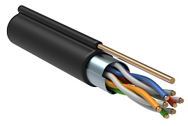 Витая пара экранированная F/UTP кат.5e 4x2x0,51 (24 AWG) LDPE Черная одножильная внешняя (трос) LC3-C5E04-359 ITK Витая пара экранированная F/UTP кат.5e 4x2x0,51 (24 AWG) LDPE Черная одножильная внешняя (трос) LC3-C5E04-359 ITK