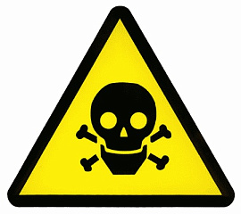 Знак безопасности "Под напряжением" череп 20*20*20 Знак безопасности "Под напряжением" череп 20*20*20