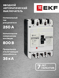 Выключатель автоматический ВА-99М 250/250А 3P 35кА  3П трехполюсный тип AC IP30  mccb99-250-250m EKF Выключатель автоматический ВА-99М 250/250А 3P 35кА  3П трехполюсный тип AC IP30  mccb99-250-250m EKF
