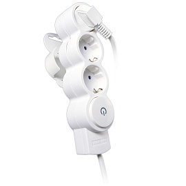 Удлинитель 3 гнезда/розетки 2 метра с/з 10А ПВС 3x0,75 со шторками с выключателем (32007 6) Duwi Quick Fix Удлинитель 3 гнезда/розетки 2 метра с/з 10А ПВС 3x0,75 со шторками с выключателем (32007 6) Duwi Quick Fix