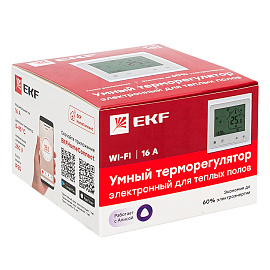 Термостат умный для теплых полов электронный 16A 230В Wi-Fi Connect ett-4 EKF Термостат умный для теплых полов электронный 16A 230В Wi-Fi Connect ett-4 EKF