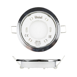 Светильник ультратонкий встраиваемый. Корпус хром. . GX53/H2 CHROME 10 PROM IP20 UL-00005052 TM Uniel Светильник ультратонкий встраиваемый. Корпус хром. . GX53/H2 CHROME 10 PROM IP20 UL-00005052 TM Uniel