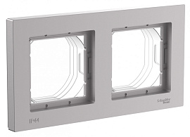 Рамка 2-постовая IP44, AQUA АЛЮМИНИЙ ATLASDESIGN ATN440302 Systeme Electric Рамка 2-постовая IP44, AQUA АЛЮМИНИЙ ATLASDESIGN ATN440302 Systeme Electric