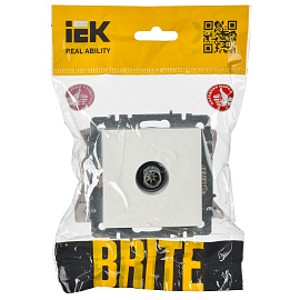 Розетка TV оконечная РТВ11-0-БрБ белый BR-A10-O-K01 BRITE  IEK Розетка TV оконечная РТВ11-0-БрБ белый BR-A10-O-K01 BRITE  IEK