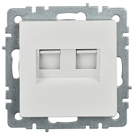 Розетка  двойная RJ11+RJ45 кат.5E РК/Т12-БрБ белый BRITE  BR-KT20-O-1-K01 IEK Розетка  двойная RJ11+RJ45 кат.5E РК/Т12-БрБ белый BRITE  BR-KT20-O-1-K01 IEK