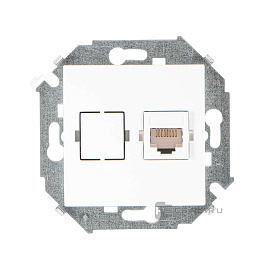 Simon 15 Розетка телефонная + компьютерная RJ11+RJ45 кат.5е, Systimax, белый 1591590-030 Simon 15 Розетка телефонная + компьютерная RJ11+RJ45 кат.5е, Systimax, белый 1591590-030