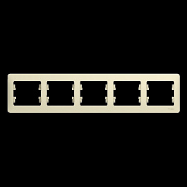 Рамка для розеток и выключателей 5 постов GLOSSA горизонтальная бежевый GSL000205 Systeme Electric Рамка для розеток и выключателей 5 постов GLOSSA горизонтальная бежевый GSL000205 Systeme Electric