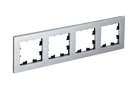 Рамка для розеток и выключателей 4 поста Atlasdesign Nature металл серебро ATN312104 Schneider Electric Рамка для розеток и выключателей 4 поста Atlasdesign Nature металл серебро ATN312104 Schneider Electric