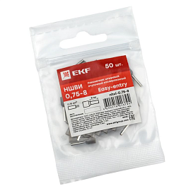 Наконечник НШВИ  0.75-8 штыревой втулочный изолированный (уп 50шт) EKF nhvi-0.75-8 /10 уп/ Наконечник НШВИ  0.75-8 штыревой втулочный изолированный (уп 50шт) EKF nhvi-0.75-8 /10 уп/