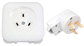 Разъем РШ/ВШ 32А (белый) 1 фазн. С/У (РС32-006+В32-001) комплект вилка+розетка Разъем РШ/ВШ 32А (белый) 1 фазн. С/У (РС32-006+В32-001) комплект вилка+розетка