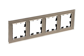 Рамка для розеток и выключателей 4 поста Atlasdesign Nature стекло шампань ATN320504 Systeme Electric Рамка для розеток и выключателей 4 поста Atlasdesign Nature стекло шампань ATN320504 Systeme Electric