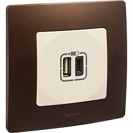 Устройство зарядное USB тип А / тип С 3000мА 15Вт Etika слоновая кость 672336 Legrand Устройство зарядное USB тип А / тип С 3000мА 15Вт Etika слоновая кость 672336 Legrand