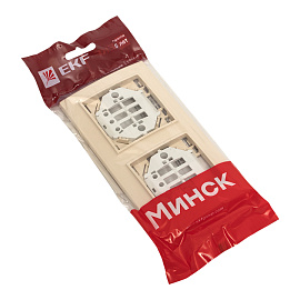 Рамка для розеток и выключателей 2 поста Минск скрытой установки горизонтальная бежевый ERM-G-302-20 EKF Рамка для розеток и выключателей 2 поста Минск скрытой установки горизонтальная бежевый ERM-G-302-20 EKF