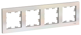 Рамка для розеток и выключателей 4 поста Atlasdesign горизонтальная универсальная жемчуг ATN000404 Schneider Electric Рамка для розеток и выключателей 4 поста Atlasdesign горизонтальная универсальная жемчуг ATN000404 Schneider Electric