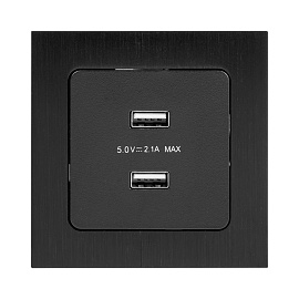 Розетка 2 USB Стокгольм скрытой установки 2,1А+2,1А механизм черный EZR16-028-10-2USB EKF PROxima Розетка 2 USB Стокгольм скрытой установки 2,1А+2,1А механизм черный EZR16-028-10-2USB EKF PROxima