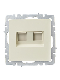 Розетка  двойная RJ11+RJ45 кат.5E РК/Т12-БрКр бежевый  BRITE  BR-KT20-O-1-K10 IEK Розетка  двойная RJ11+RJ45 кат.5E РК/Т12-БрКр бежевый  BRITE  BR-KT20-O-1-K10 IEK