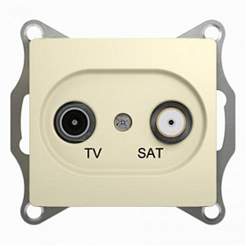 Розетка TV+SAT телевизионная+спутниковая GLOSSA скрытой установки проходная 4dB механизм бежевый GSL000298 Systeme Electric Розетка TV+SAT телевизионная+спутниковая GLOSSA скрытой установки проходная 4dB механизм бежевый GSL000298 Systeme Electric