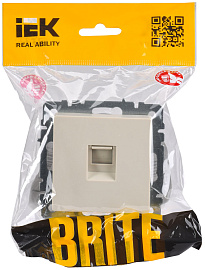 Розетка компьютерная RJ45 кат.5E РК10-БрКр бежевый BR-K10-1-K10 BRITE  IEK Розетка компьютерная RJ45 кат.5E РК10-БрКр бежевый BR-K10-1-K10 BRITE  IEK