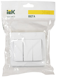 Выключатель трехклавишный 10А ВС10-3-0-ВБ белый ВЕГА (EVV30-K01-10-DM) IEK Выключатель трехклавишный 10А ВС10-3-0-ВБ белый ВЕГА (EVV30-K01-10-DM) IEK