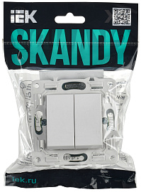 Выключатель 2-клавишный 10А SK-V04W арктический белый SKANDY SK-V20-0-10-K01 IEK Выключатель 2-клавишный 10А SK-V04W арктический белый SKANDY SK-V20-0-10-K01 IEK