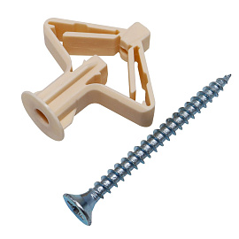 Анкер для гипрока POLA "бабочка" нейлоновый с шурупом (под сверло 10мм) Анкер для гипрока POLA "бабочка" нейлоновый с шурупом (под сверло 10мм)