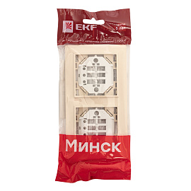 Рамка для розеток и выключателей 2 поста Минск скрытой установки горизонтальная бежевый ERM-G-302-20 EKF Рамка для розеток и выключателей 2 поста Минск скрытой установки горизонтальная бежевый ERM-G-302-20 EKF