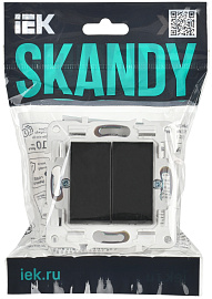 Выключатель 2-клавишный 10А SK-V04Bl черный SKANDY SK-V20-0-10-K02 IEK Выключатель 2-клавишный 10А SK-V04Bl черный SKANDY SK-V20-0-10-K02 IEK