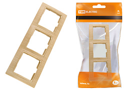 Рамка для розеток и выключателей 3 поста Таймыр горизонтальная "ЭКО" сосна SQ1814-0228 TDM Рамка для розеток и выключателей 3 поста Таймыр горизонтальная "ЭКО" сосна SQ1814-0228 TDM