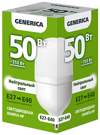 Лампа светодиодная HP 50Вт 230В 4000К E27-E40 GENERICA Лампа светодиодная HP 50Вт 230В 4000К E27-E40 GENERICA
