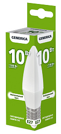 Лампа светодиодная C35 свеча 10Вт 230В 4000К E27 GENERICA Лампа светодиодная C35 свеча 10Вт 230В 4000К E27 GENERICA